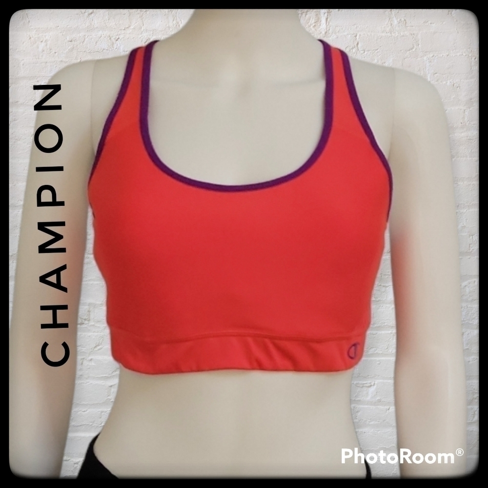 3/$30 CHAMPION Neon Coral Purple Padded Sports Bra Size M/L